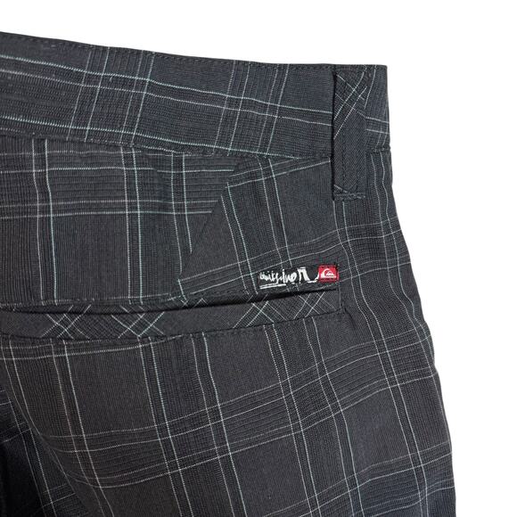 Quiksilver Shorts Men 38 Black Windowpane High-Rise Slash Pocket Classic Zip Fly - Picture 8 of 15